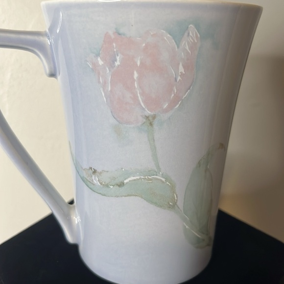 Portmeirion The Seasons Pink Tulip Blue Coffee Tea Vtg Mug Britain Discontinued - Picture 7 of 7